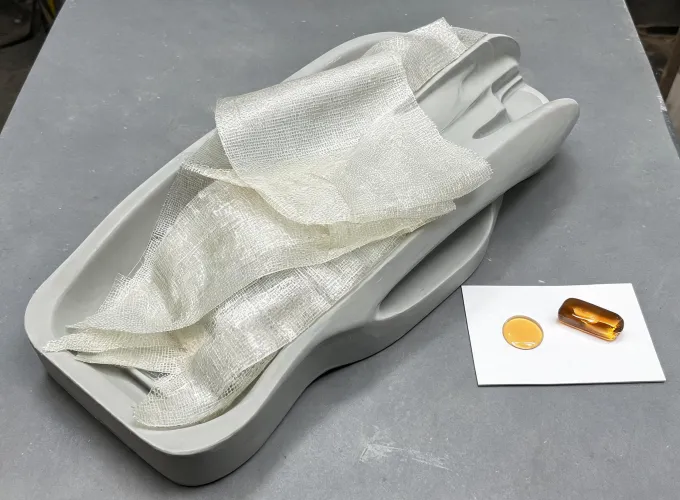 Complex molded composite layup